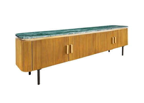 Tv-alus VENEZIANO roheline marmor / messing, 160x40xH50 cm