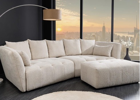 Tumba ROYAL beež buklee, 118x60xH44 cm