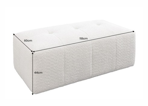 Tumba ROYAL beež buklee, 118x60xH44 cm