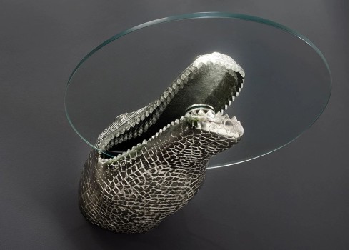 Abilaud CROCODILE hõbe, 46x61xH24 cm