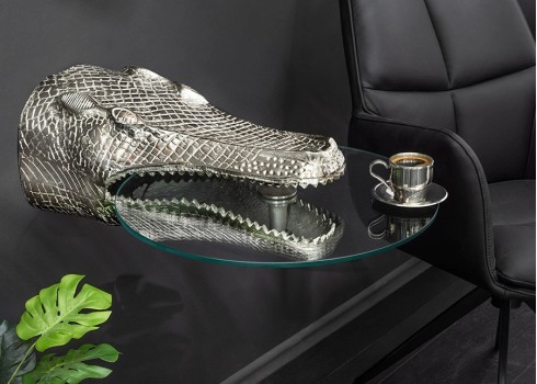 Abilaud CROCODILE hõbe, 46x61xH24 cm