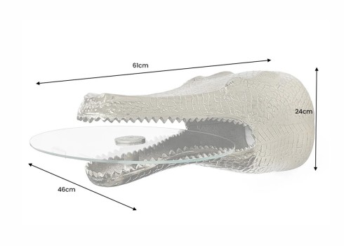 Abilaud CROCODILE hõbe, 46x61xH24 cm