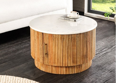 Diivanilaud TRES CHIC marmor / mango, D60xH40 cm