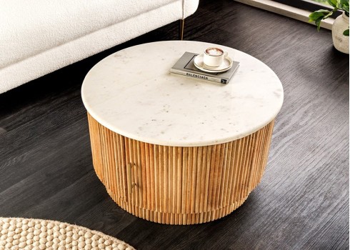 Diivanilaud TRES CHIC marmor / mango, D60xH40 cm