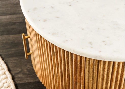 Diivanilaud TRES CHIC marmor / mango, D60xH40 cm