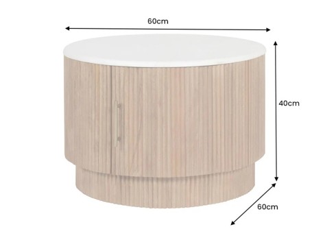 Diivanilaud TRES CHIC marmor / mango, D60xH40 cm