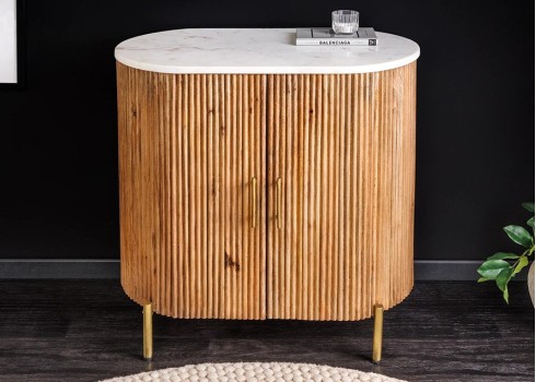 Kummut TRES CHIC marmor / mango, 70x40xH76 cm