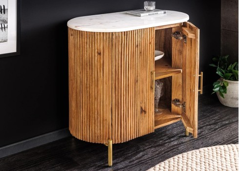 Kummut TRES CHIC marmor / mango, 70x40xH76 cm