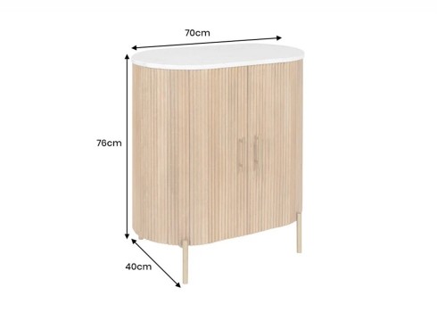 Kummut TRES CHIC marmor / mango, 70x40xH76 cm