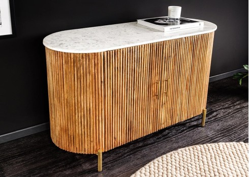 Kummut TRES CHIC marmor / mango, 102x43xH76 cm