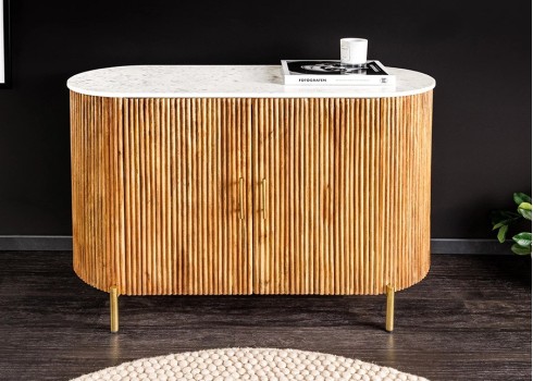 Kummut TRES CHIC marmor / mango, 102x43xH76 cm