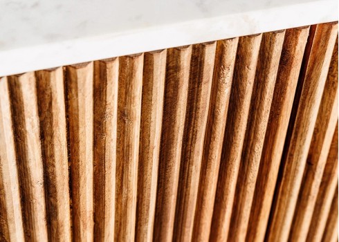 Kummut TRES CHIC marmor / mango, 102x43xH76 cm