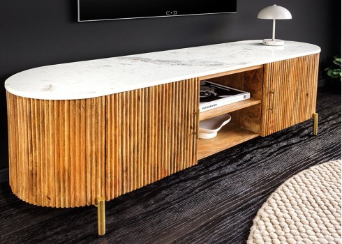 Tv-alus TRES CHIC marmor / mango, 140x44xH50 cm