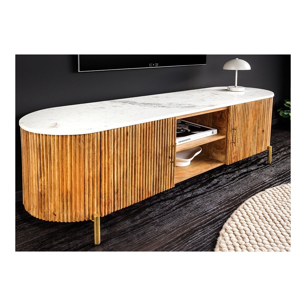 Tv-alus TRES CHIC marmor / mango, 140x44xH50 cm