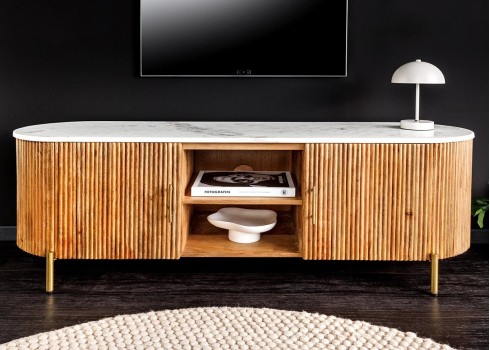 Tv-alus TRES CHIC marmor / mango, 140x44xH50 cm