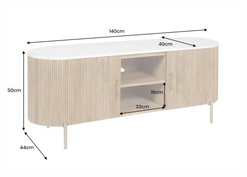 Tv-alus TRES CHIC marmor / mango, 140x44xH50 cm