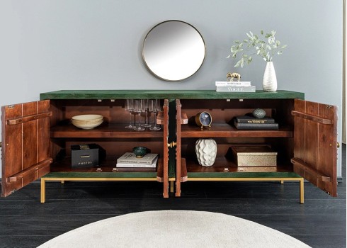 Kummut PEACOCK roheline, 175x38xH76 cm