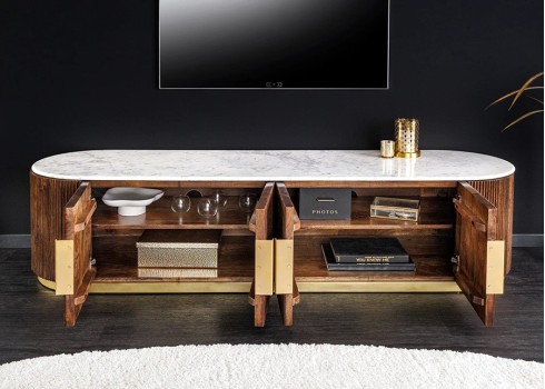 Tv-alus GATSBY pruun / valge, 170x45xH45 cm