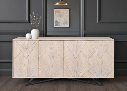 Kummut METROPOLITAN hele puit, 170x38xH80 cm