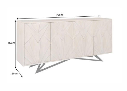 Kummut METROPOLITAN hele puit, 170x38xH80 cm