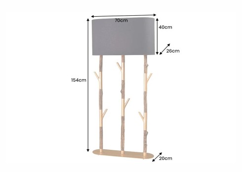 Põrandavalgusti nagiga WARDROBE pruun / kuldne, 70x20xH150 cm