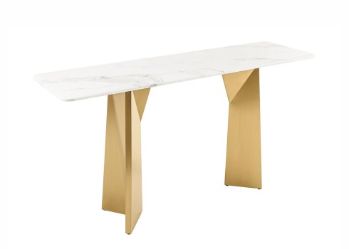 Konsoollaud EXTRAVAGANCIA valge / kuldne, 140x40xH75 cm
