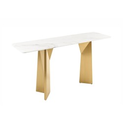 Konsoollaud EXTRAVAGANCIA valge / kuldne, 140x40xH75 cm