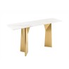Konsoollaud EXTRAVAGANCIA valge / kuldne, 140x40xH75 cm