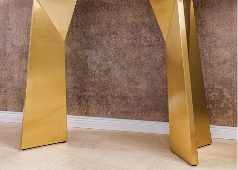 Konsoollaud EXTRAVAGANCIA valge / kuldne, 140x40xH75 cm