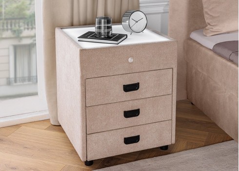 Öökapp valgustusega TOULOUSE beež, 45x45xH55 cm