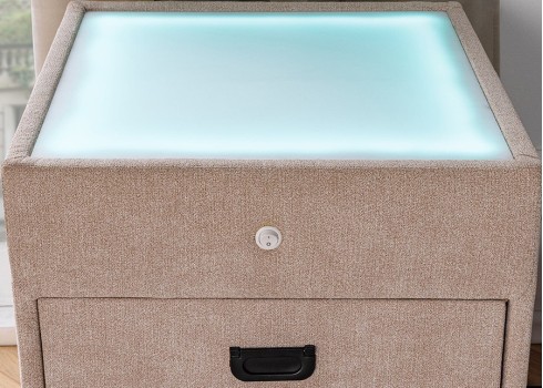 Öökapp valgustusega TOULOUSE beež, 45x45xH55 cm