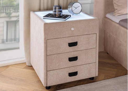 Öökapp valgustusega TOULOUSE beež, 45x45xH55 cm