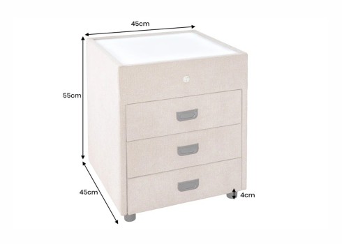 Öökapp valgustusega TOULOUSE beež, 45x45xH55 cm