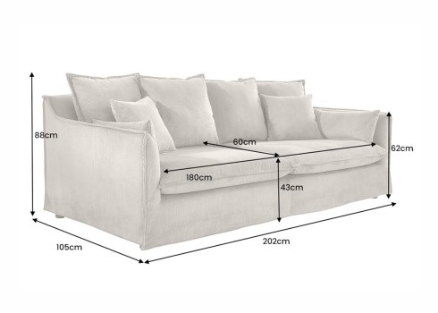 Diivan HEAVEN beež, 220x105xH88 cm