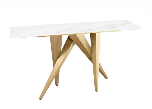 Konsoollaud ART LIVING valge / kuldne, 140x40xH75 cm
