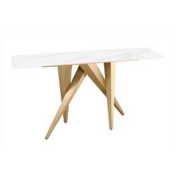 Konsoollaud ART LIVING valge / kuldne, 140x40xH75 cm