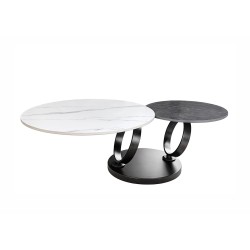 Diivanilaud RINGS valge / antratsiit, 133x50xH44 cm