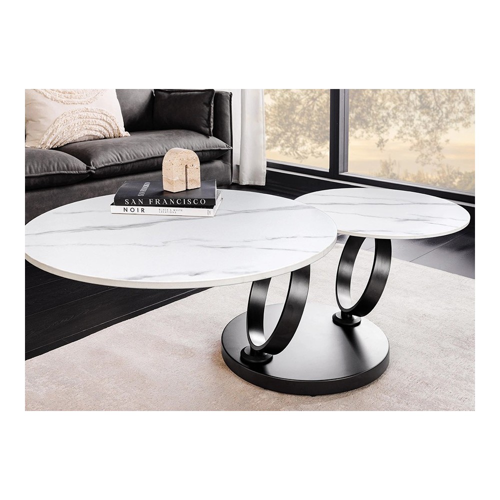 Diivanilaud RINGS valge, 133x50xH44 cm