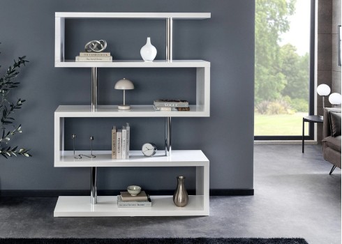 Riiul SNAKE valge, 120x35xH165 cm