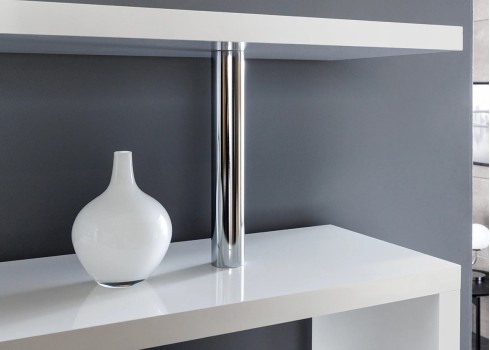 Riiul SNAKE valge, 120x35xH165 cm