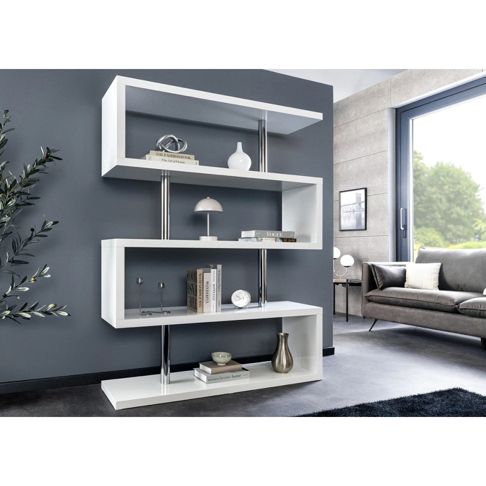 Riiul SNAKE valge, 120x35xH165 cm