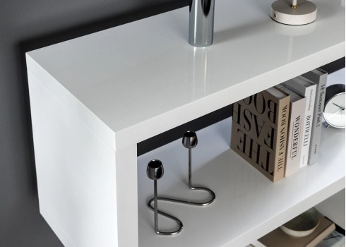 Riiul SNAKE valge, 120x35xH165 cm