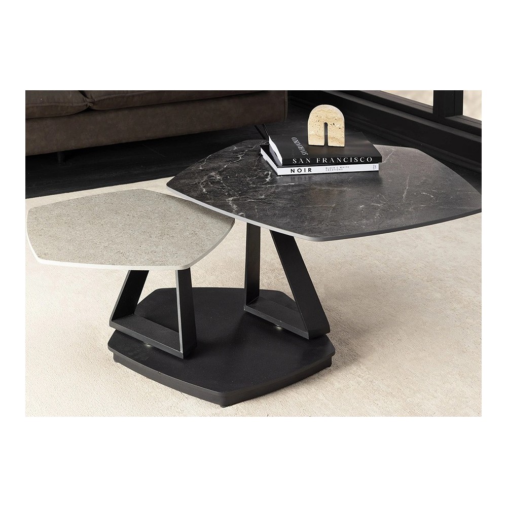 Diivanilaud MOVEMENT hall / antratsiit, 130x80xH44 cm