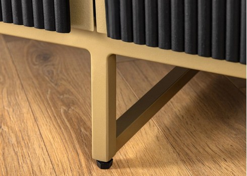 Kummut GATSBY must / kuldne, 160x40xH75 cm