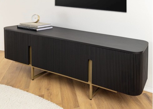 Tv-alus GATSBY must / kuldne, 160x42xH50 cm