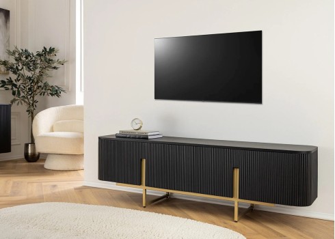 Tv-alus GATSBY must / kuldne, 160x42xH50 cm
