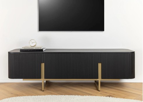 Tv-alus GATSBY must / kuldne, 160x42xH50 cm