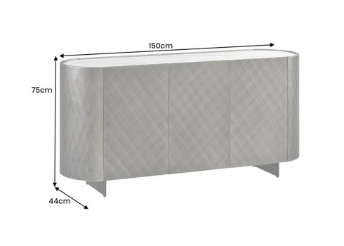 Kummut REFLECTION antratsiit, 150x44xH75 cm