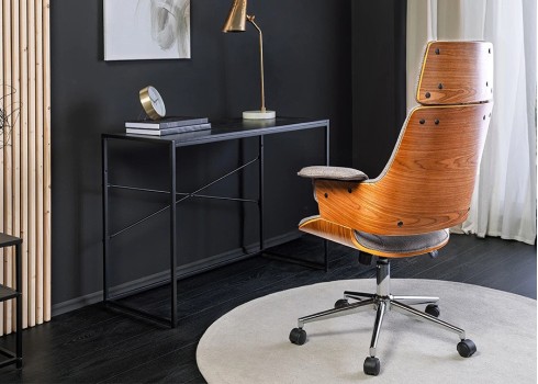 Kontoritool MANHATTAN pruun / hall, 64x74xH113-123 cm