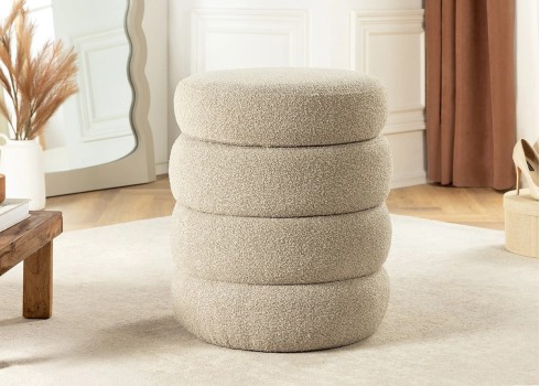 Tumba panipaigaga VOQUE beež buklee, 41x41xH49 cm